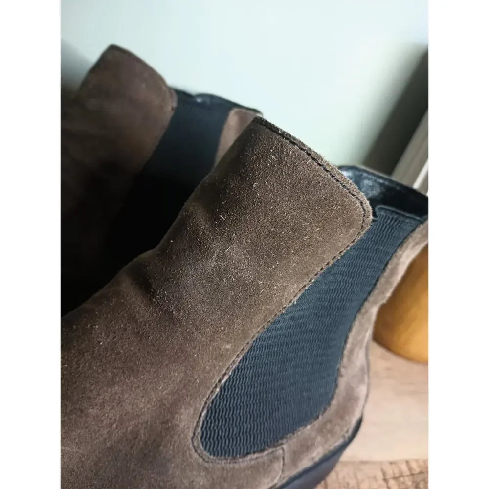Born Mens Hemlock Suede Pull On Chelsea Boots 12 Brown Comfort Rustic Heritage